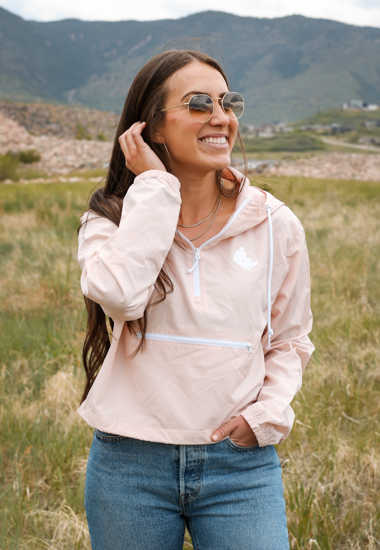 Women's Blush Cropped Windbreaker
